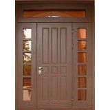 Двупольная дверь с фрамугой Дольче коричневый-коричневый